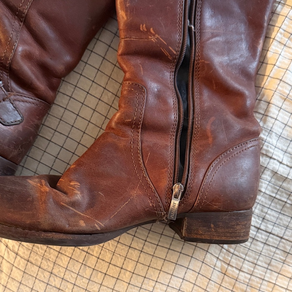 Ariat Chestnut Leather Riding Boots - Picture 2 of 3